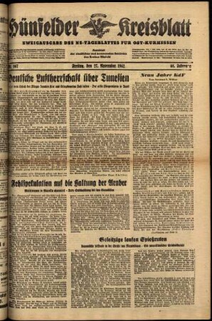 Ausgabe vom Freitag, den 27. November 1942.