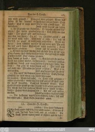 IX. Von der H. Tauffe.