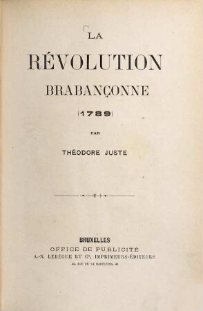 La révolution Brabançonne (1789)