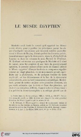 Le musée égyptien