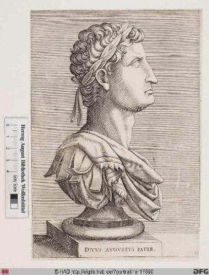 Bildnis ROM: Augustus, 1. römischer Kaiser 31 v. Chr.- 14 n. Chr. (eig. Caius Octavius)