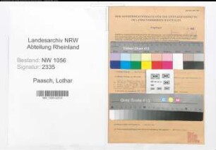 Entnazifizierung Lothar Paasch , geb. 14.02.1897 (Steuerberater)