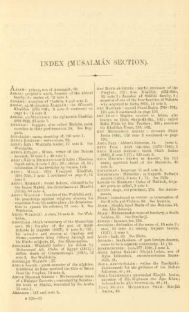 Index (Musalmán section)