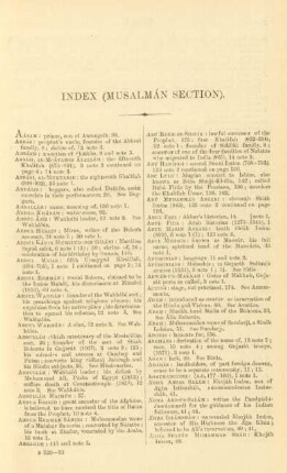 Index (Musalmán section)