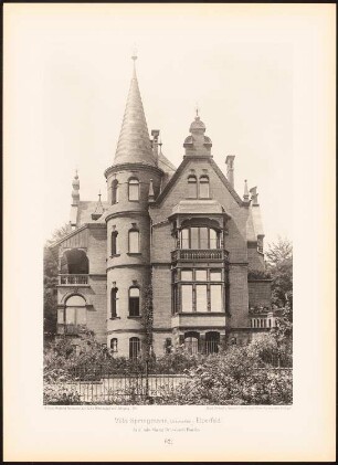 Villa Springmann, Elberfeld: Ansicht (aus: Moderne Neubauten, 1.Jg., 1894, hrsg. W. Kick)
