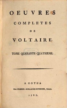Oeuvres completes de Voltaire, 44. Romans ; 1