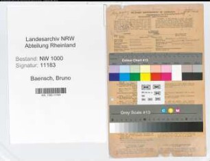 Entnazifizierung Bruno Baensch, geb. 14.06.1891 (Verwaltungsbeamter)
