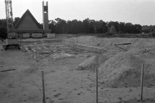 Bau der Waldorfschule Karlsruhe in der Waldstadt-Feldlage