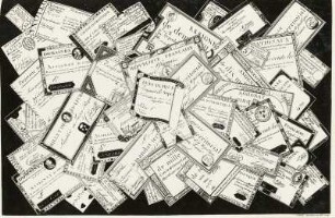 Assignaten (von französisch assignation ,Anweisung‘). Während der Französischen Revolution verwendetes Papiergeld