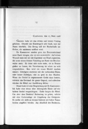 Cuxhaven, den 25. März 1908
