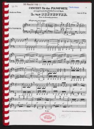 Concert für das Pianoforte : arrangirt nach dem Violin-Concert Op. 61