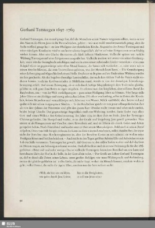 Gerhard Tersteegen 1697-1769