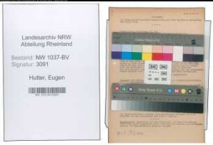 Entnazifizierung Eugen Hutter , geb. 14.11.1898 ()