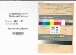 Entnazifizierung Herbert Honselmann , geb. 29.10.1920 (Polizist)