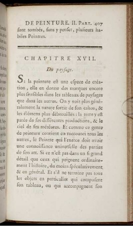 Chapitre XVII. Du paysage