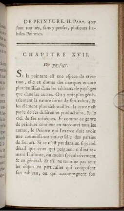 Chapitre XVII. Du paysage