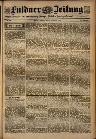 Erste Ausgabe vom Montag, den 19. September 1898.