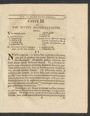 Caput III. De Usu Huius Dissertationis