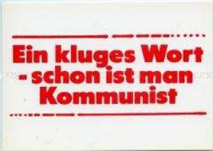 Postkarte mit Spruch zum Antikommunismus
