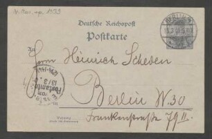 Brief an Heinrich Scheden-Bruehl : 10.03.1901