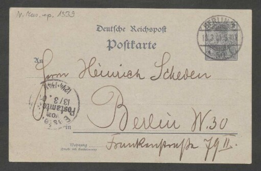Brief an Heinrich Scheden-Bruehl : 10.03.1901