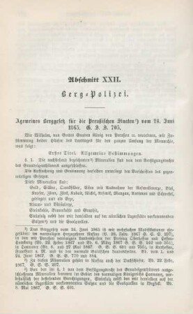 Abschnitt XXII. Berg-Polizei