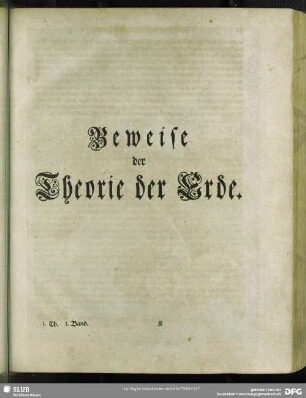 Beweise der Theorie der Erde