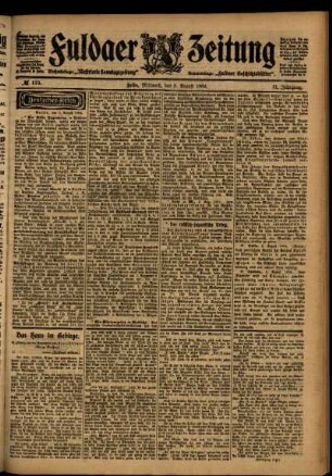 Ausgabe vom Mittwoch, den 03. August 1904.