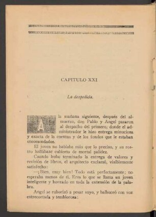 Capítulo XXI - La despedida.