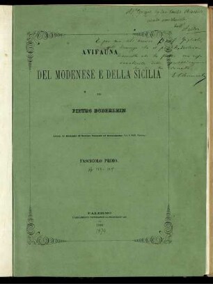 Avifauna Del Modenese E Della Sicilia