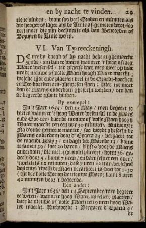 VI. Van Ty-reeckeningh