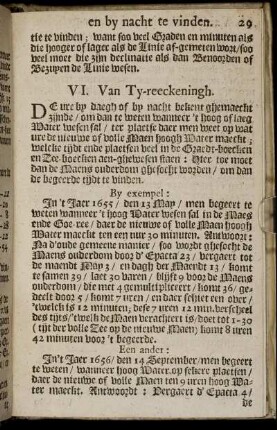 VI. Van Ty-reeckeningh