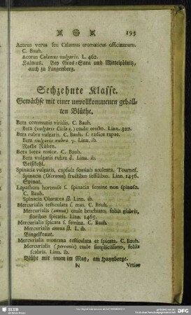 Sechszehnte Klasse. Gewächse mit einer vollkommenen geballten Blüthe