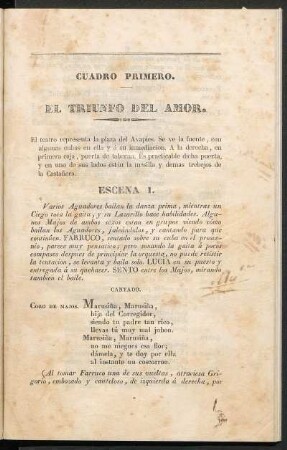 Cuadro primero - El triunfo del amor
