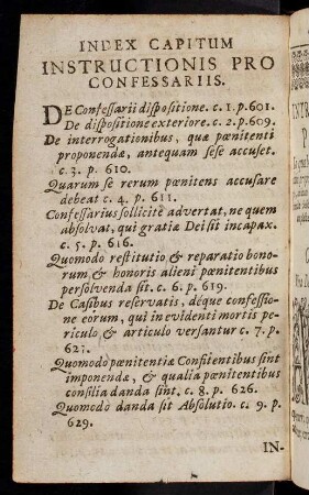 5v-5v, Index Capitum Instructionis Pro Confessariis