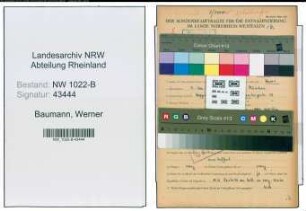 Entnazifizierung Werner Baumann , geb. 07.01.1914 (Steuerhelfer)