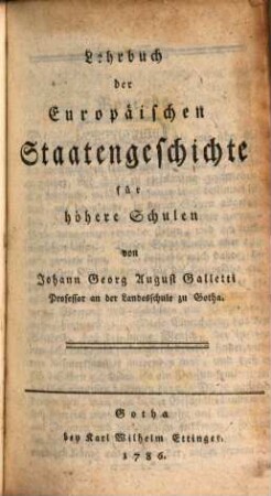 Lehrbuch der Europäischen Staatengeschichte