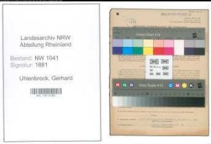 Entnazifizierung Gerhard Uhlenbrock , geb. 08.03.1908 (Metzger)