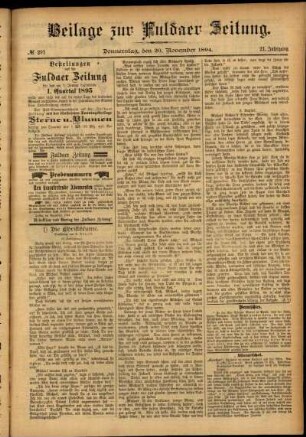Zweite Ausgabe vom Donnerstag, den 20. Dezember 1894.