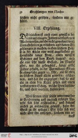 VIII. Erzehlung