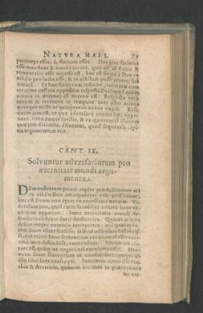 Caput IX. Solvuntur adversariorum pro aeternitate mundi argumenta.