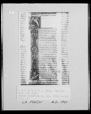 Codex II 2532, Bonne Espérance, fol. 4, Initiale mit Christusmedaillon und Bischof (?)