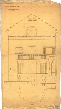 Billing, Hermann; Karlsruhe, Moltkestr.47 / Beethovenstr.; Villa Billing - Rückfassade (Aufsicht)