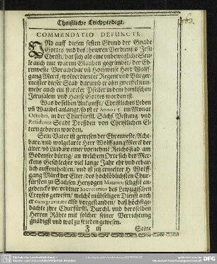 Lebenslauf : Commendatio Defuncti