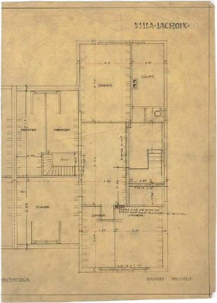 Billing, Hermann; Karlsruhe, Beethovenstr. 2-4; Doppelhaus Williard (Lacroix) - Stober - Grundriss DG