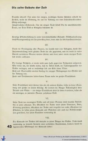 Die zehn Gebote der Zeit.