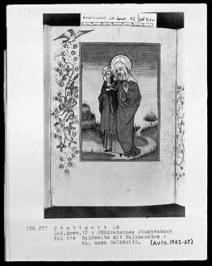 Deutsches Gebetbuch (Waldburg-Gebetbuch) — Heilige Anna Selbdritt, Folio 51verso