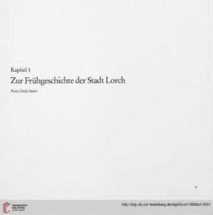 Kapitel 1: Zur Frühgeschichte der Stadt Lorch