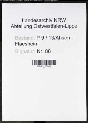 Sterberegister Standesamt Ahsen-Flaesheim