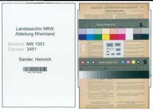 Entnazifizierung Heinrich Sander, geb. 15.05.1895 (Mechaniker)